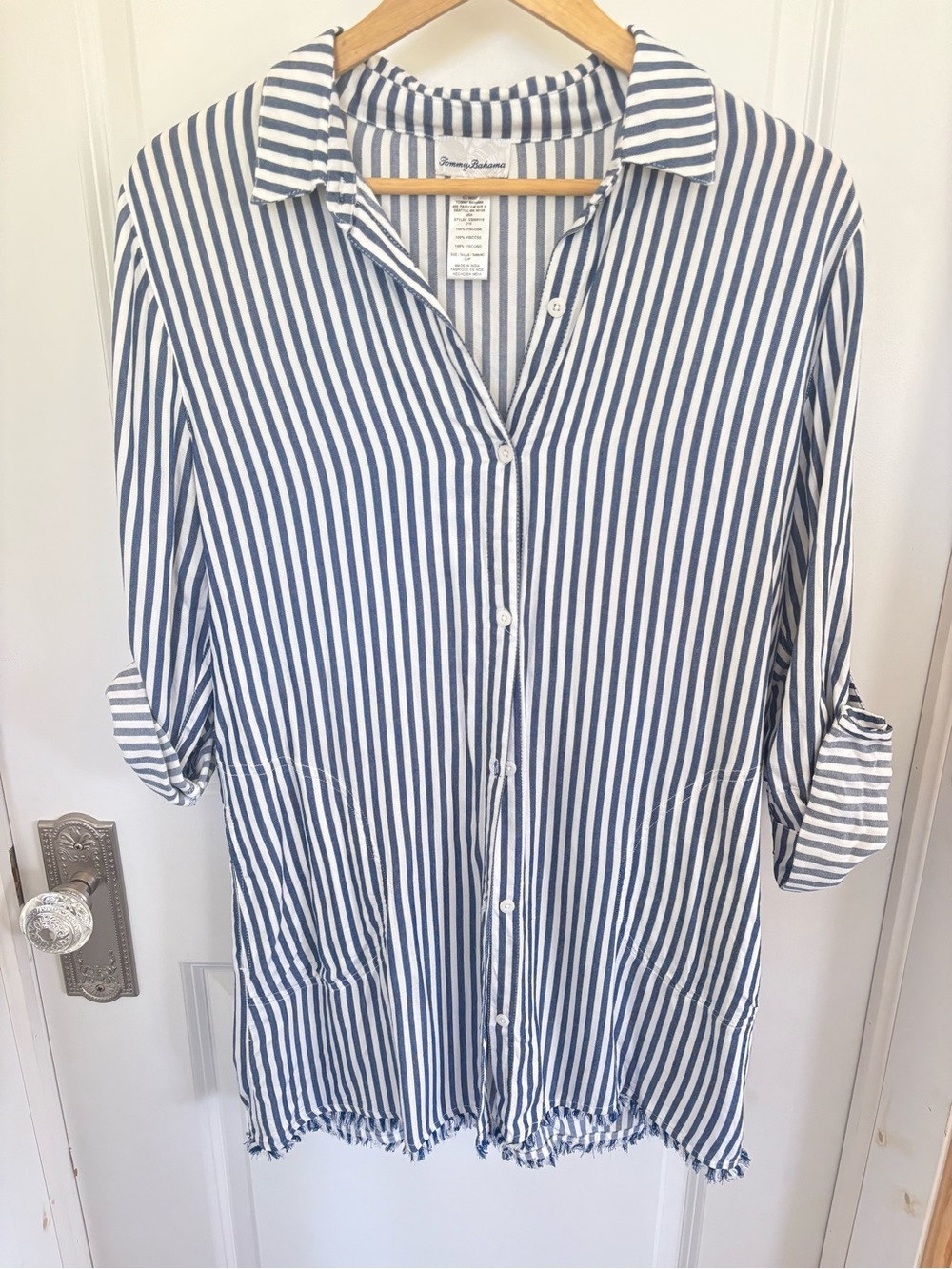 Tommy Bahama Striped Lightweight Beach Cover Up Size Small Fits Medium